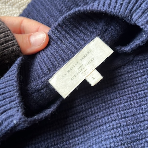 Sezane Zack Sweater - Navy Blue Color, size Large. - Picture 4 of 4